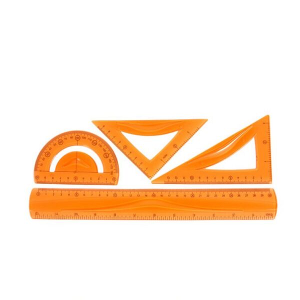 Ensemble de Géométrie Flexible 4 Pièces – Règle 30 cm, Équerres et Rapporteur