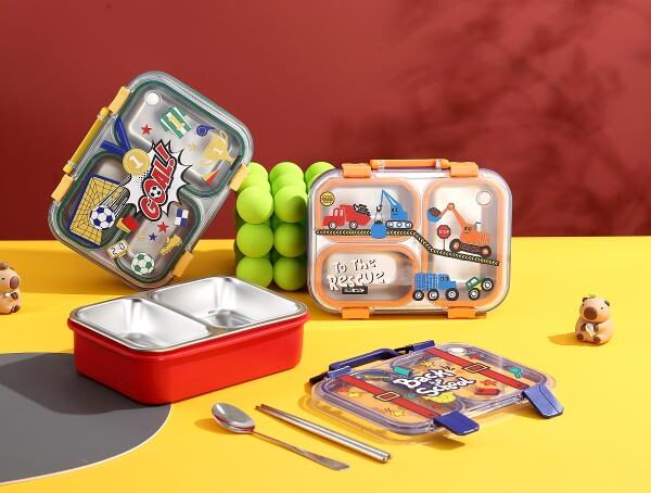 Lunch Box Enfant Compartimentée en Acier Inoxydable